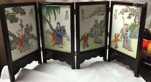 Chinese Six Panel of Porcelain Plaques