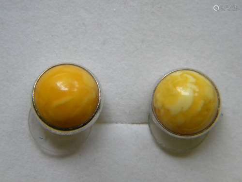 Pair of Antique Butter Scotch Amber Earrings