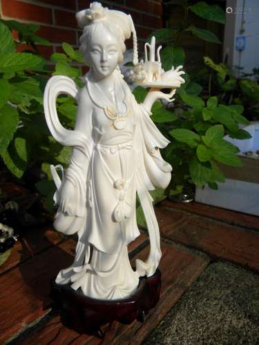 Antique Carved Beauty Statue