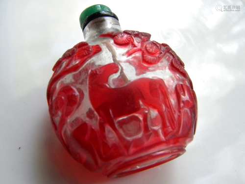 Antique Chinese Red Glass Snuff Bottle