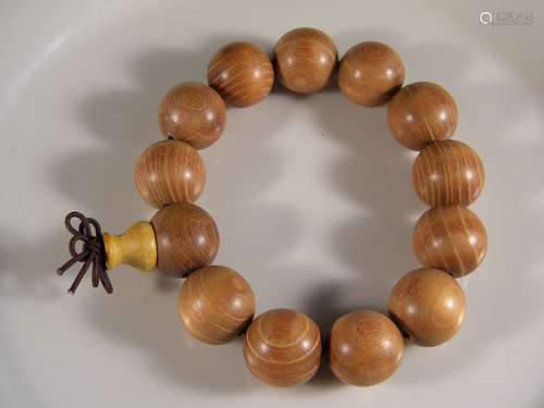 CHINESE BUDDHIST PRAYER ROSEWOOD YELLOW BEADS