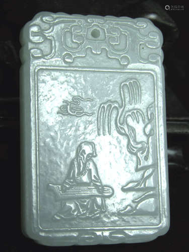 Antique Chinese Nephrite White Jade Plaque