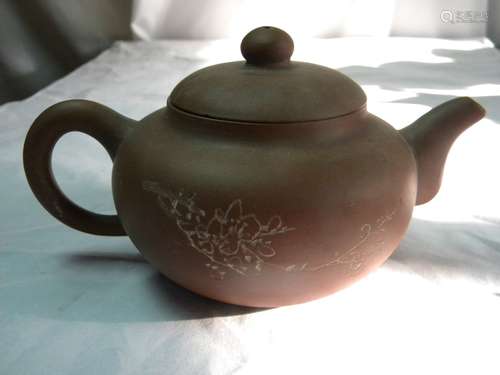 Vintage Chinese Yixing Zisha Teapot Bamboo