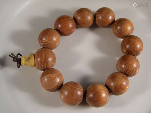 CHINESE BUDDHIST PRAYER ROSEWOOD YELLOW COLOR BEADS