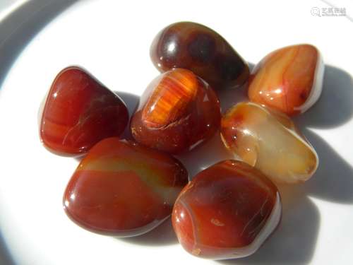 Seven Agate Stone Pebbles