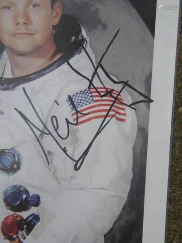 Lot of 10 NASA Litho Photos signed by Neil Armstrong