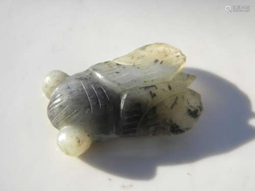 Antique Chinese Carved Cicada Pendant