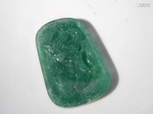 Natural Green Jadeite Phoenix Pendant