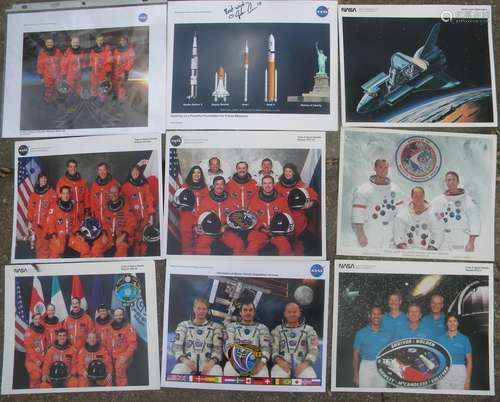 Lot of 9 NASA Litho Photos some signed. size: 10