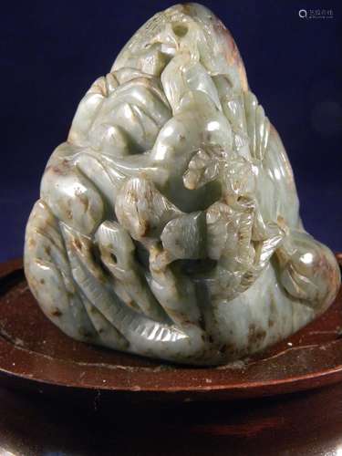 ANTIQUE CHINESE NEPHRITE HETIAN JADE MOUNTIAN