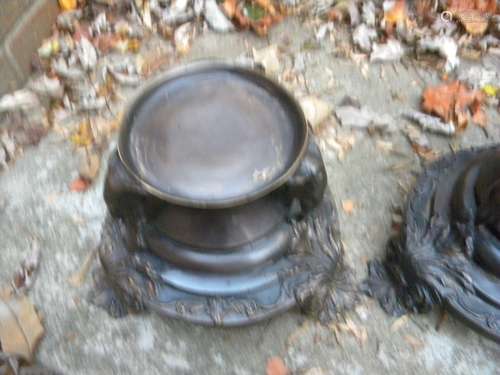 Pair of Antique Bronze Elephant Ear Base