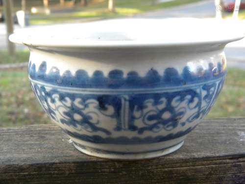 Antique Chinese Blue and White Bowl, diameter 6