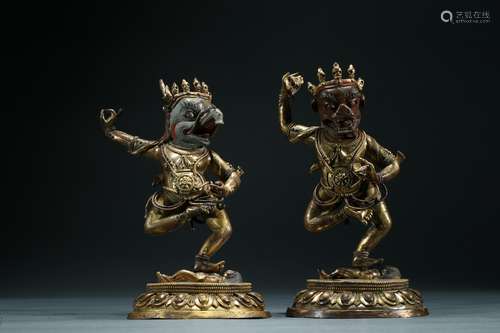 Two gilt-bronze figure of Dakini