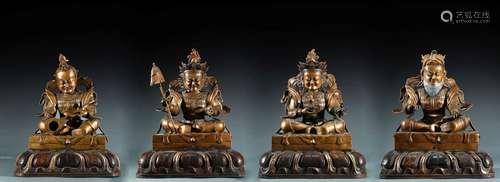 A set of four bronze guardian kings