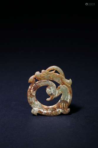 An archaic 'dragon' jade pendant