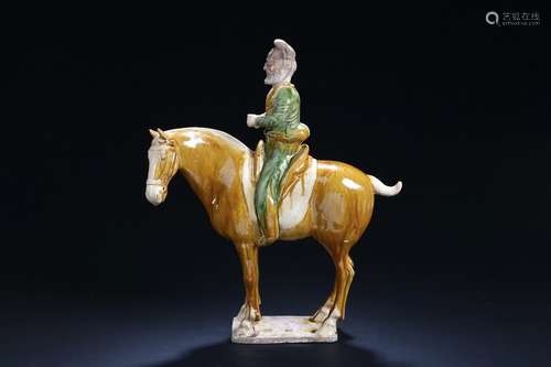 A sancai-glazed figure on horseback