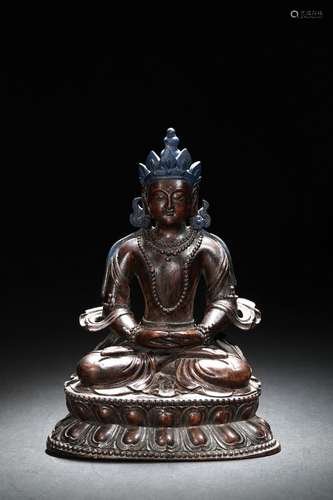 An agarwood carved figure of Amitayus