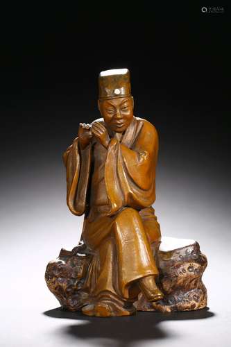 A shiwan ceramic figure of Lv Dongbin