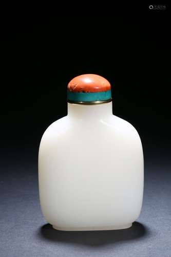 A large white jade snuff bottle