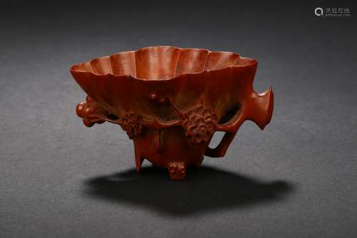 A carved boxwood cup