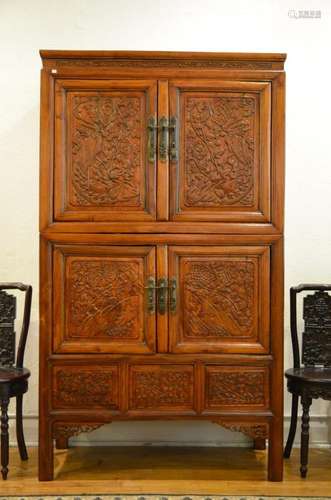 CHINESE CHOW MU WOOD STACKING CABINET