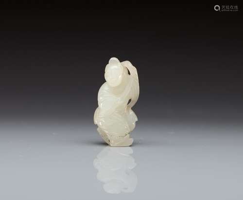 CELADON CARVED JADE FIGURE