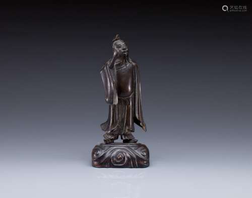 CHINESE MING BRONZE FIGURE OF A DAOIST IMMORTAL
