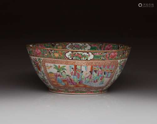 FAMILLE ROSE PORCELAIN PUNCH BOWL