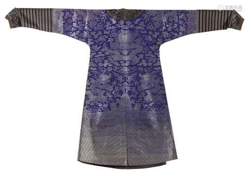 QING DYNASTY BLUE GROUND SUMMER DRAGON ROBE