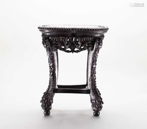 CHINESE ANTIQUE HARDWOOD PEDESTAL