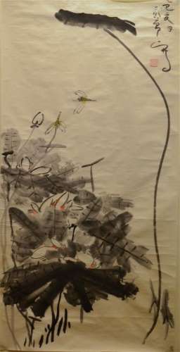 DING Yanyong (1902-1978) DRAGONFLIES AND LOTUS