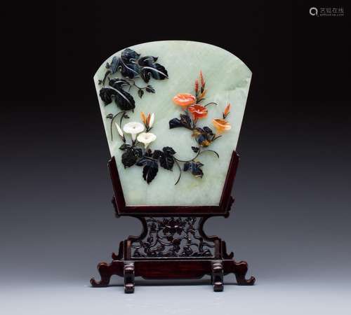 JADE & HARDSTONE TABLE SCREEN