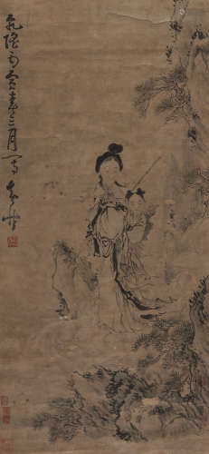 黄慎 丙寅（1746）年作 人物 立轴 水墨纸本
