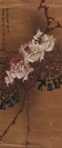 赵少昂 癸丑（1973）年作 花卉 立轴 设色纸本