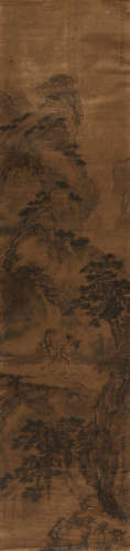 陈裸 丁巳（1617）年作 山水 立轴 设色绢本