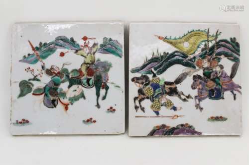 TWO CHINESE PORCELAIN PLAQUE