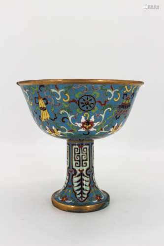 CHINESE CLOISONNÉ STEM CUP