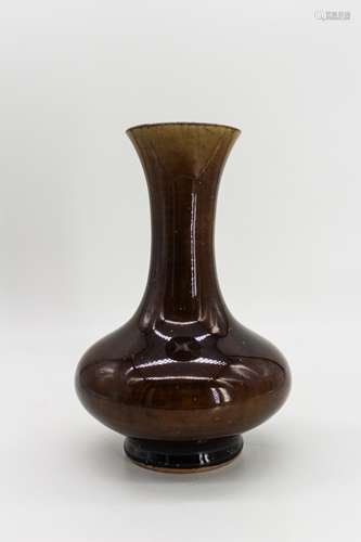 CHINESE TEA DUST GLAZED FLOWER VASE