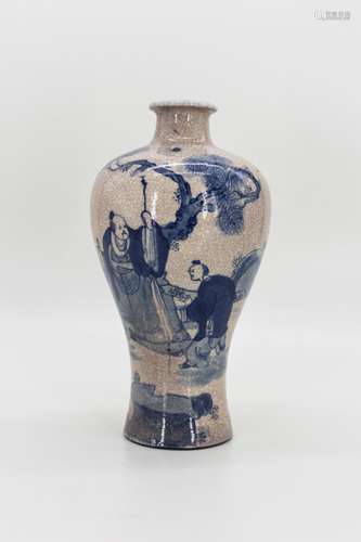 CHINESE BLUE AND WHITE MEIPING VASE