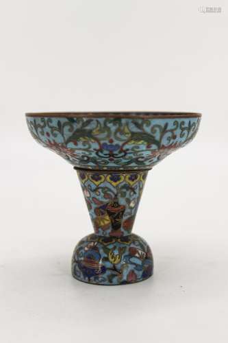 CHINESE CLOISONNÉ OIL LAMP