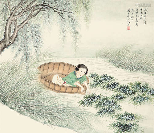 吴青霞 己卯（1999）年作 仕女图 立轴 设色纸本