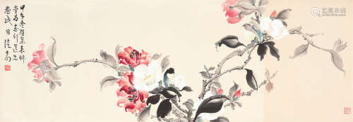 司徒奇 甲午（1954）年作 花卉 镜片 设色纸本