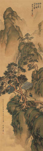 林琴南 癸亥（1923）年作 山下画轩图 立轴 设色绢本