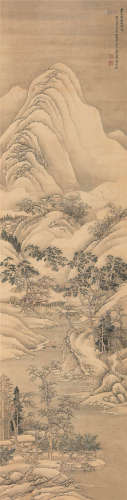 王翚 戊辰（1688）年作 寒山积雪图 立轴 设色绢本