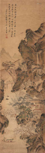 王翚 丙寅（1686）年作 仿赵大年法 立轴 设色纸本