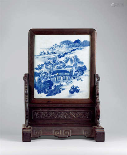 清乾隆（1736-1795） 青花瓷板插屏
