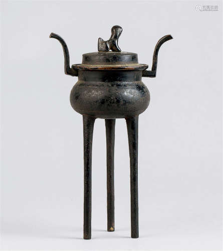 明代（1368-1644） 铜太师形高足香炉