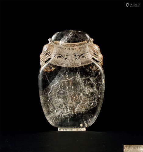 清雍正（1723-1735） 水晶太平有象纹砚