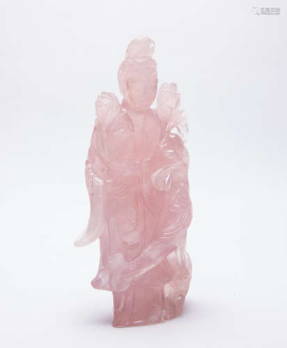 A Chinese Pink Crystal Decoration