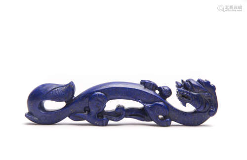 A Chinese Lapis Lazuli Hook 